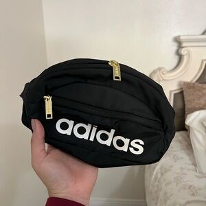 Adidas Black Waist Bag with Gold Accents